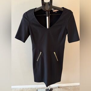 Rebecca Taylor Women’s Black Mini Dress With Zipper Details Size 6
